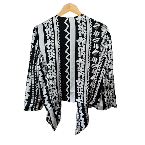 Sandro Open Cardigan Top Asymmetrical Hem Silky Soft‎ Ruched Womens Size XL - Picture 3 of 6